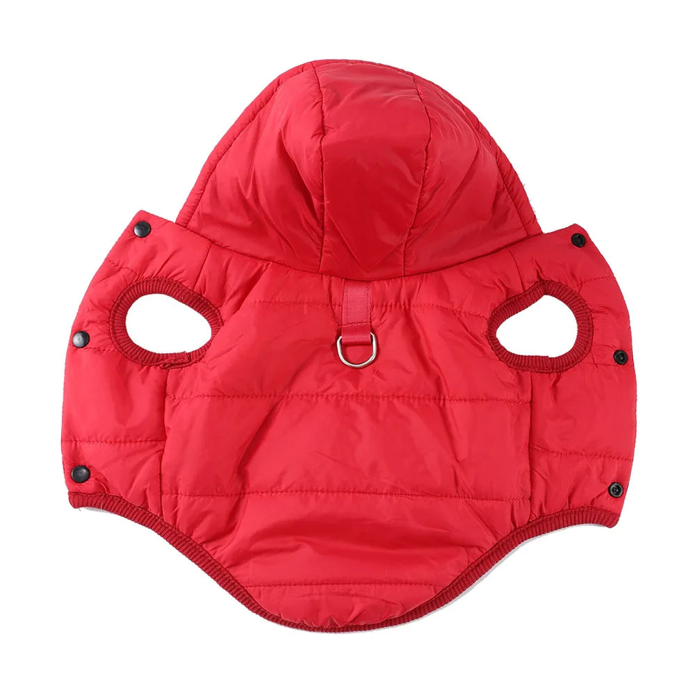 Cozy Hooded Pet Jacket with Leash Ring