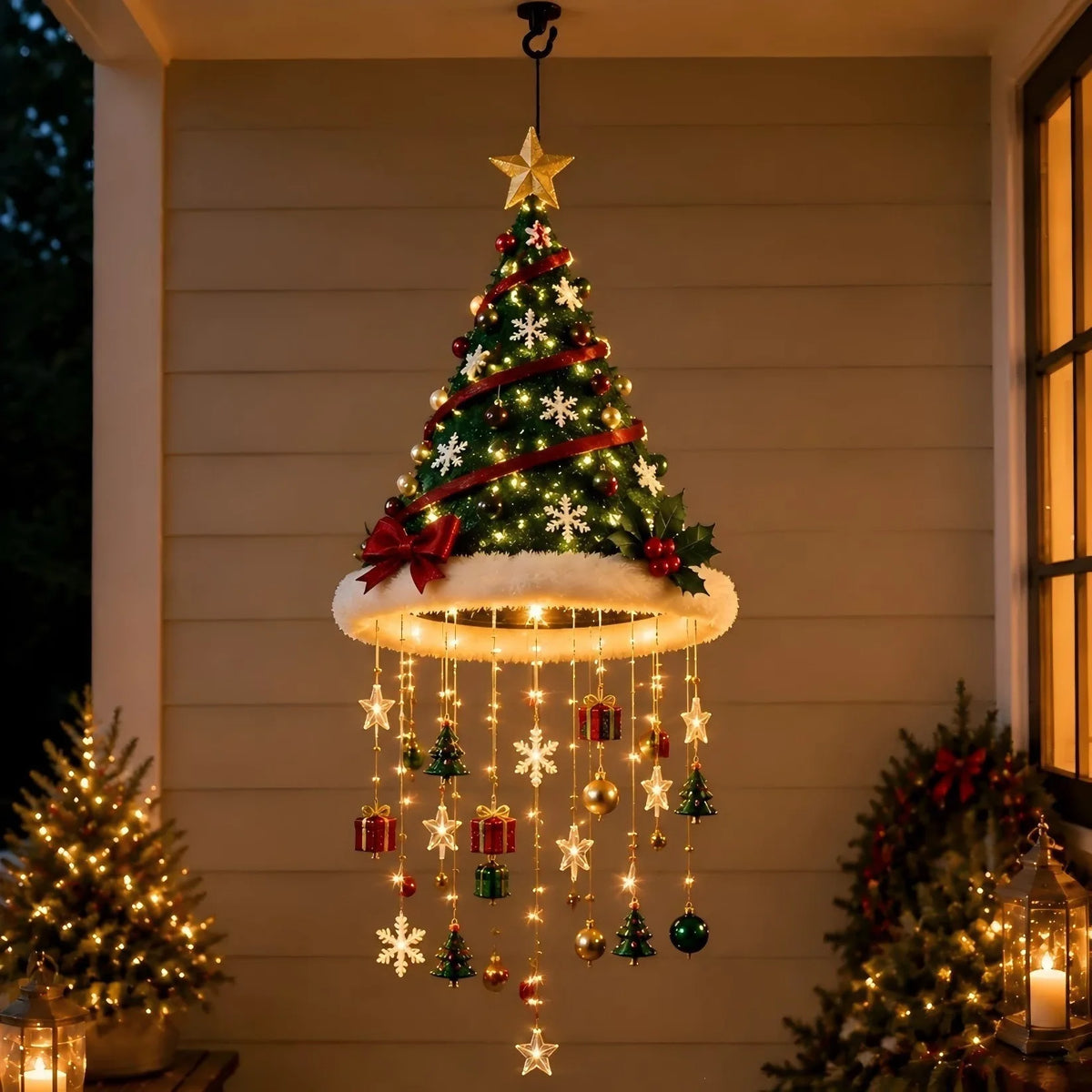 Santa Hat Hanging LED Decoration — Single Piece