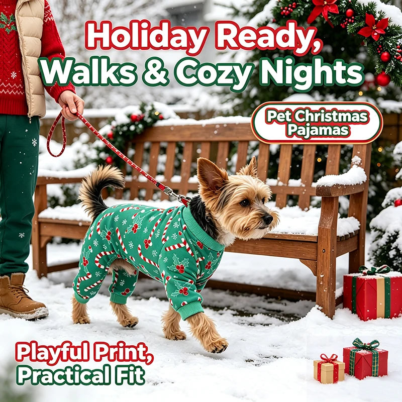 Green Candy Cane Dog Pajamas