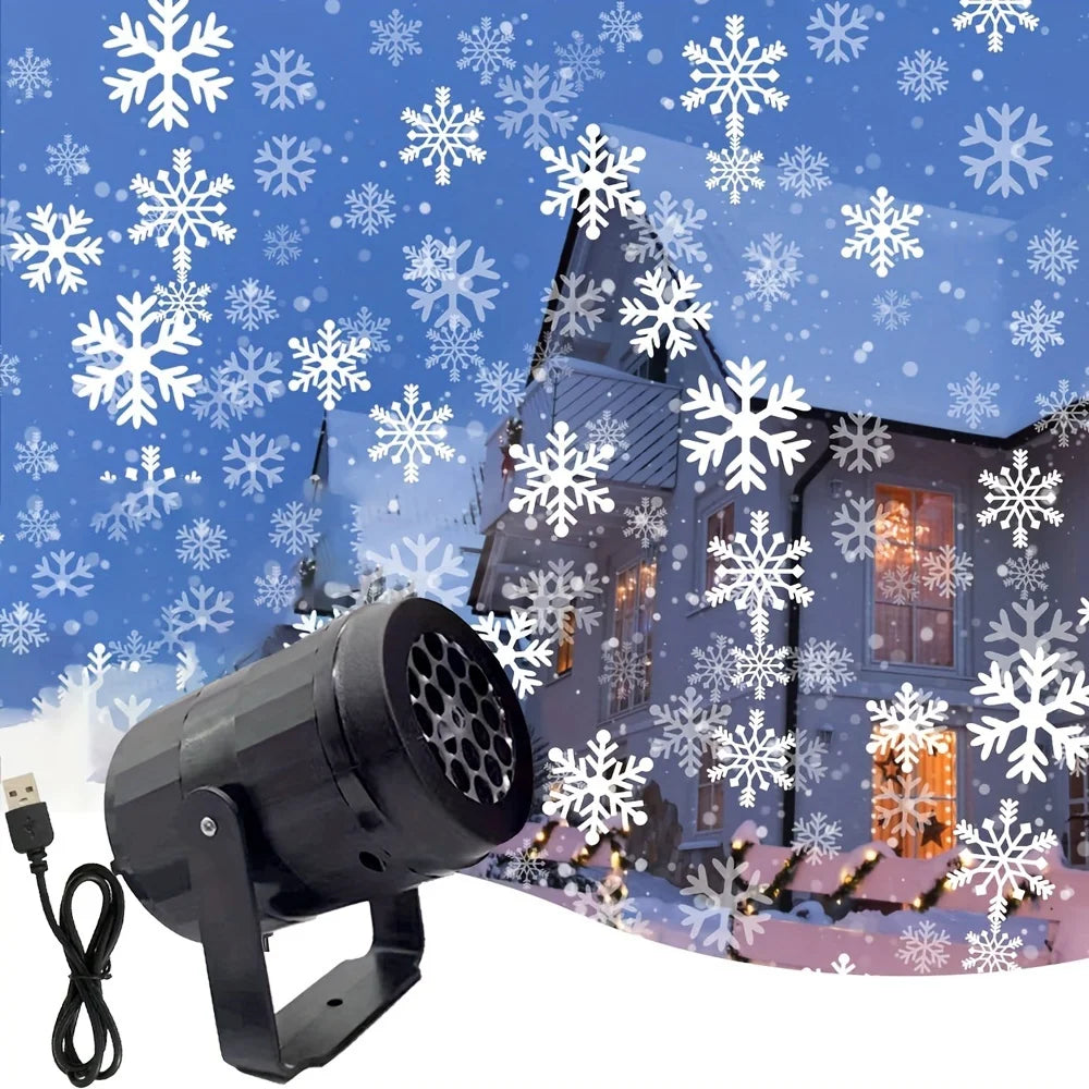 USB-C Holiday Projector — Black Housing, Christmas or Snowflake