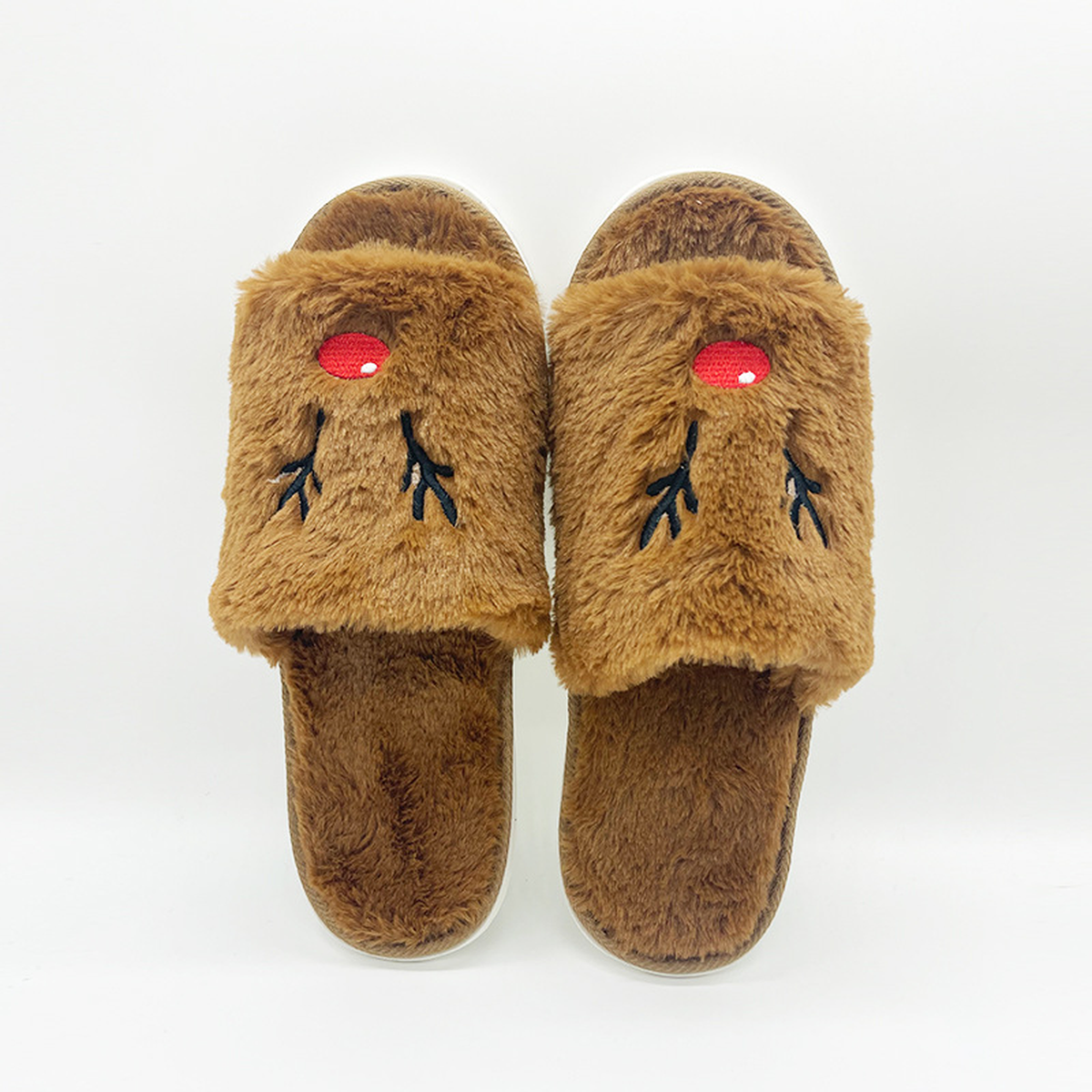 Cozy Pumpkin & Elk Plush Slippers