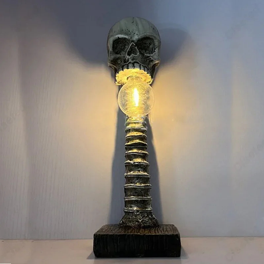 Skull & Spine Gothic Table Lamp