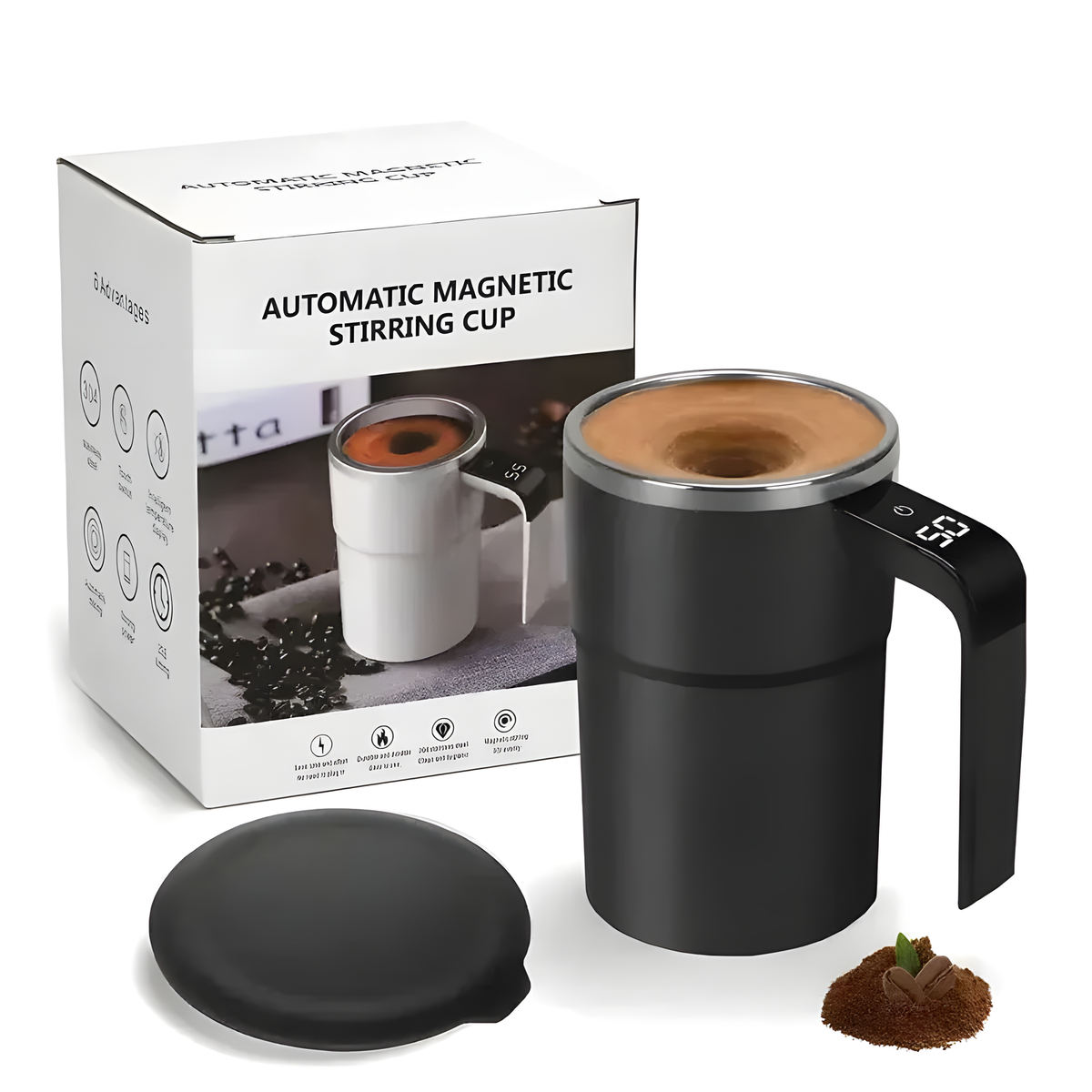 Self-Stirring Travel Mug with Temperature Display