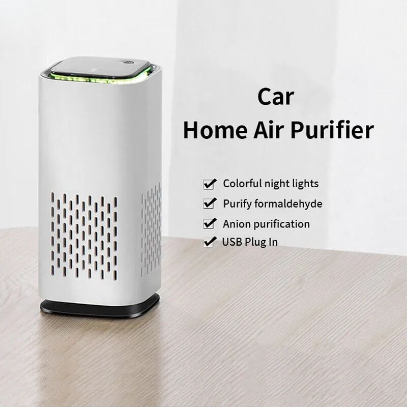 Portable USB Air Purifier for Car & Home – Quiet, with Night Light