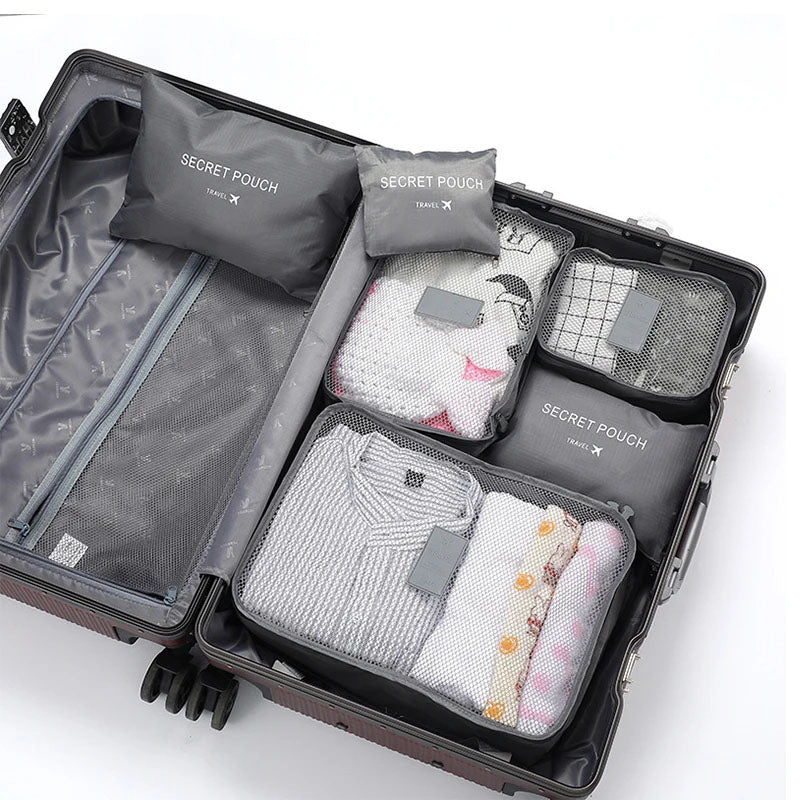 6-Piece Packing Cubes Set – Travel Luggage Organizers