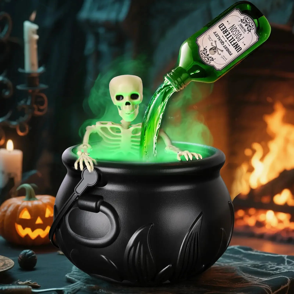 Floating Halloween Cauldron with Glow