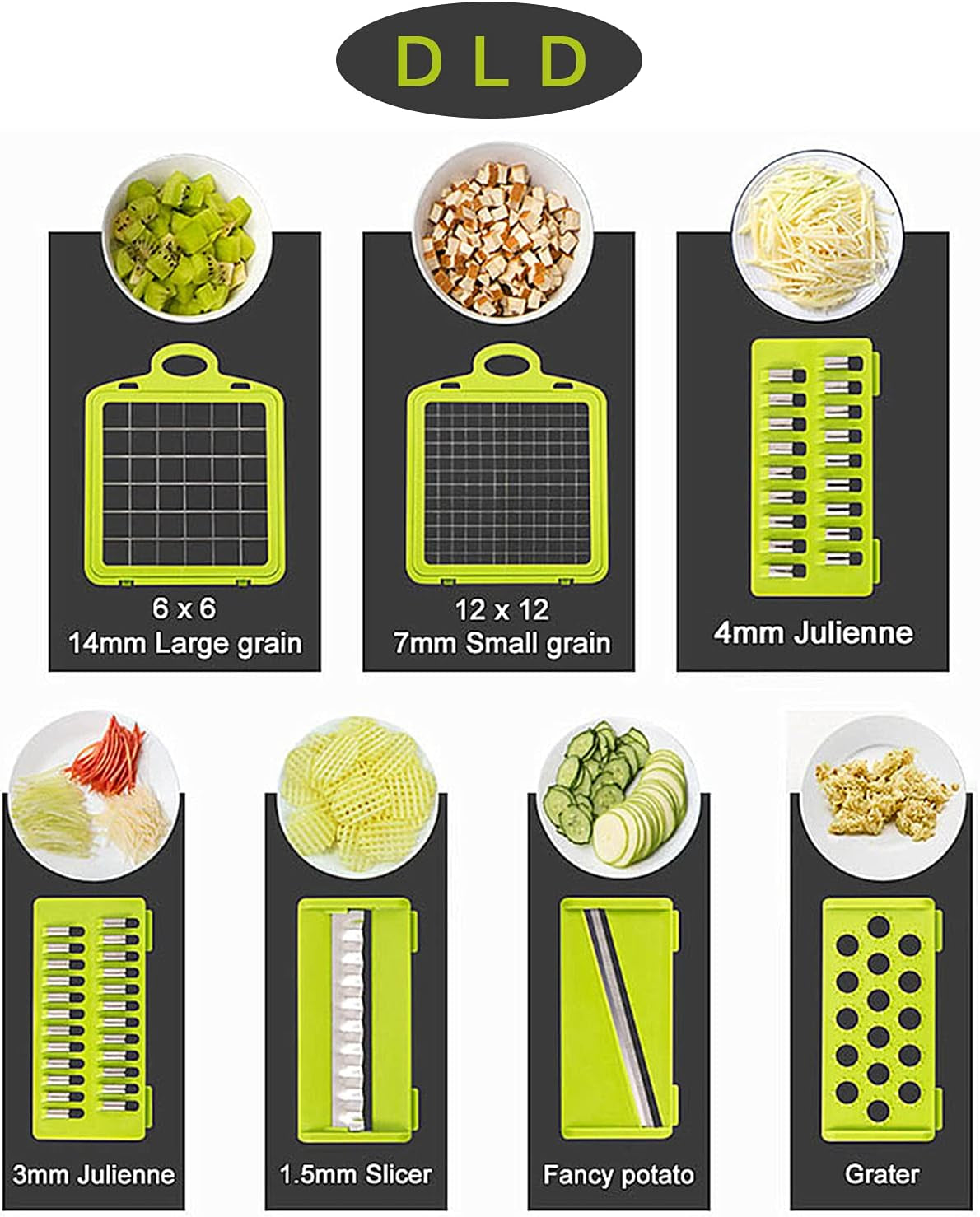 11 in 1 Multi-Function Vegetable and Fruit Chopper Kitchen Multi-Function Diced Vegetable Artifact Potato Shredded Grater Grater Household Potato Chip Sliced Grater