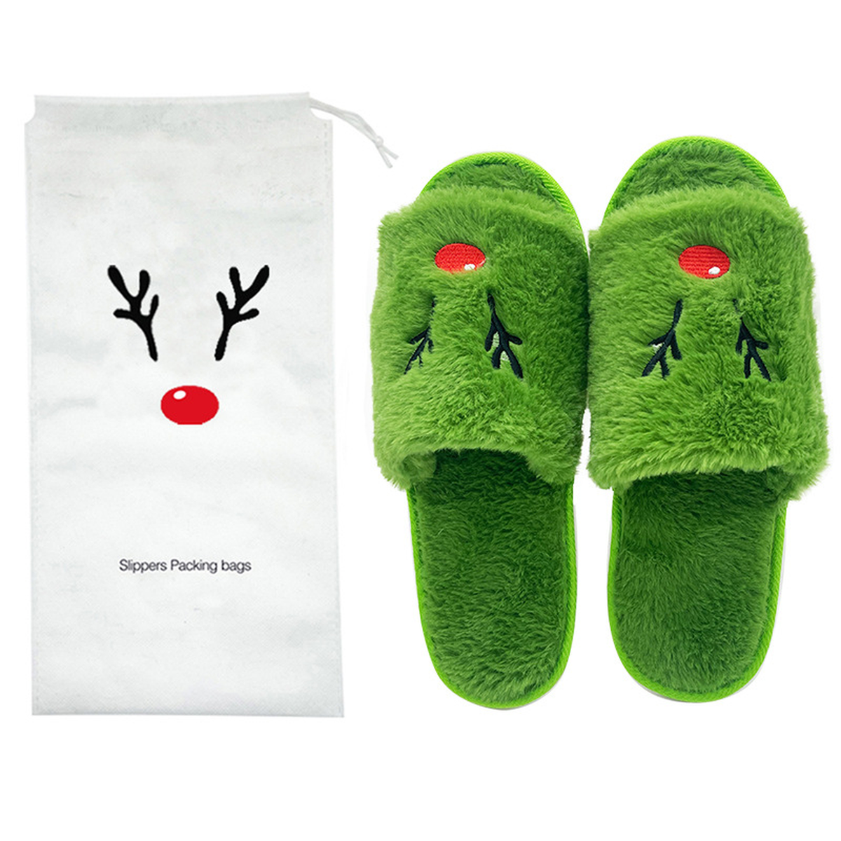 Cozy Pumpkin & Elk Plush Slippers
