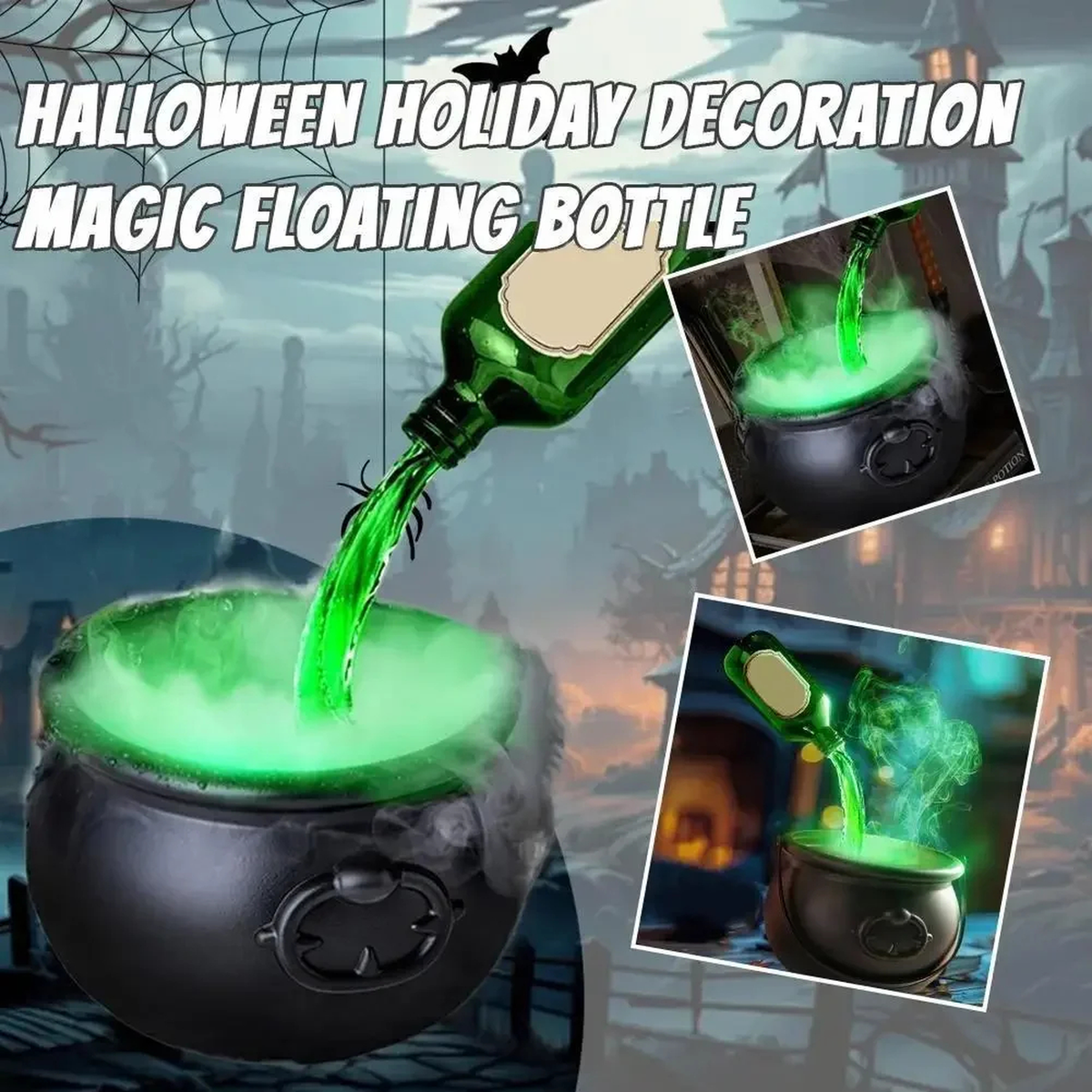 Floating Halloween Cauldron with Glow