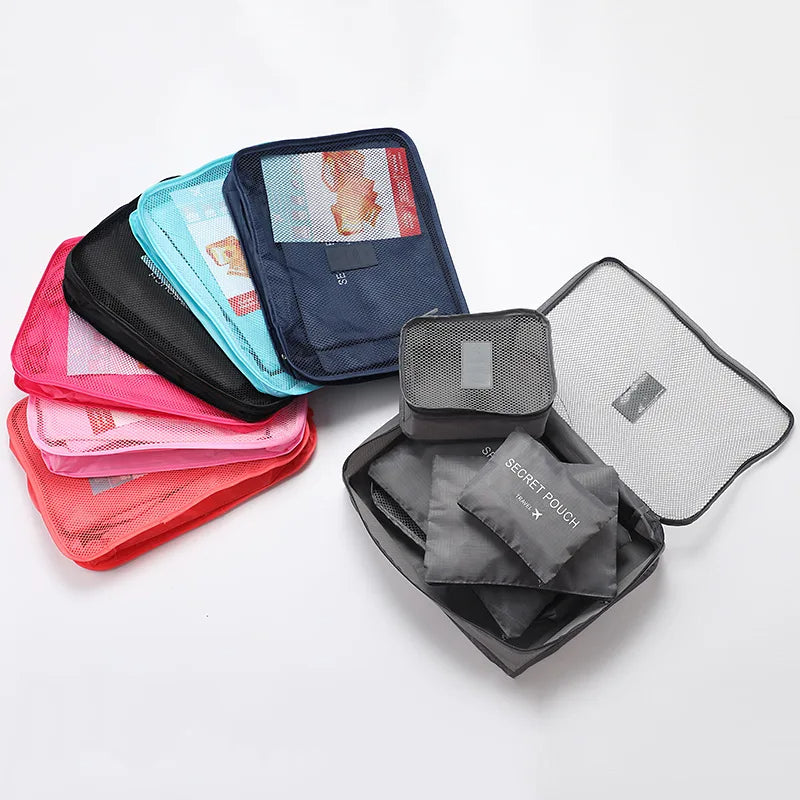 6-Piece Packing Cubes Set – Travel Luggage Organizers