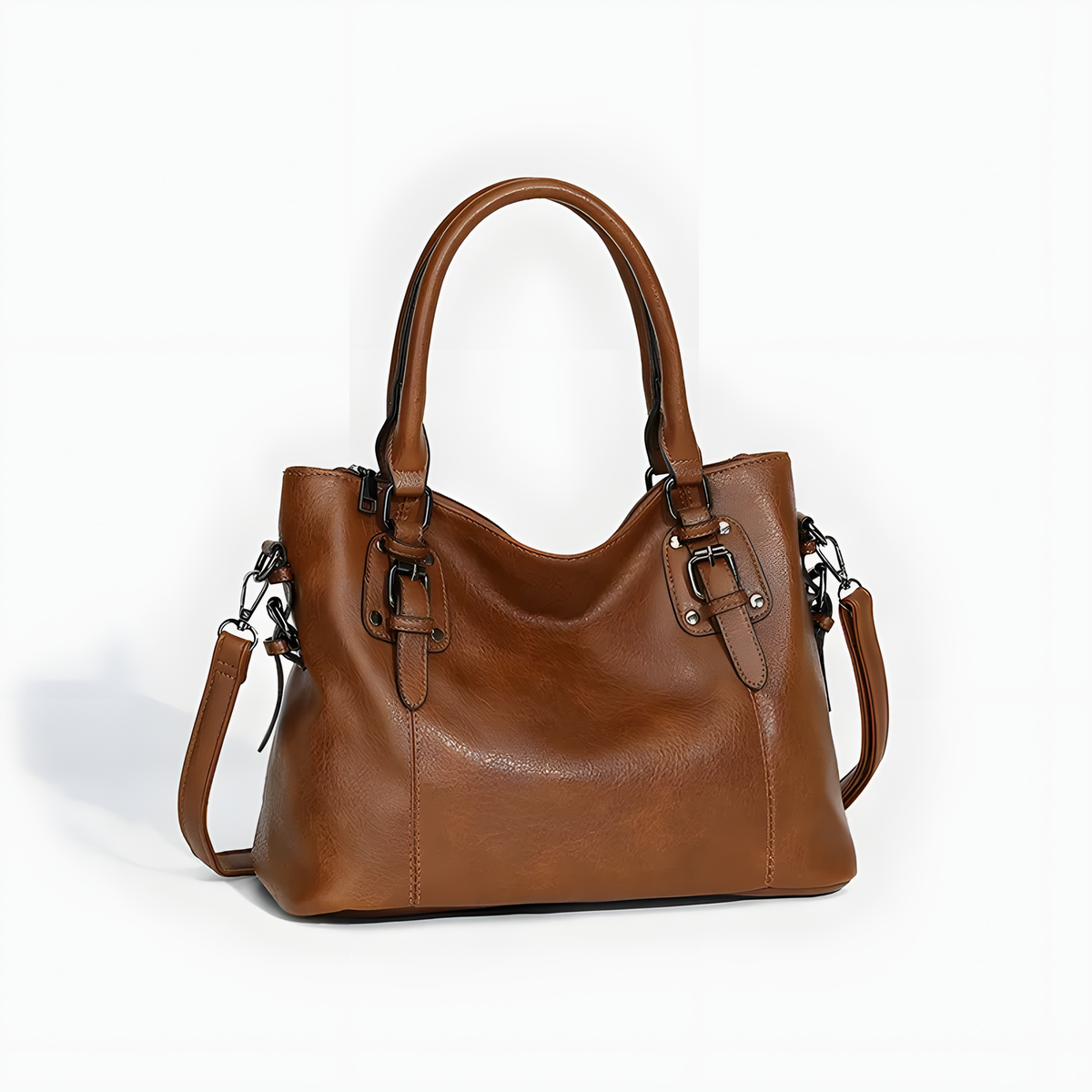 Structured Tote Bag with Crossbody Strap & Pouch