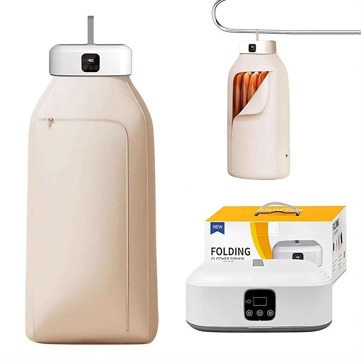 Portable Electric Clothes Dryer – Foldable for Travel & Small Spaces