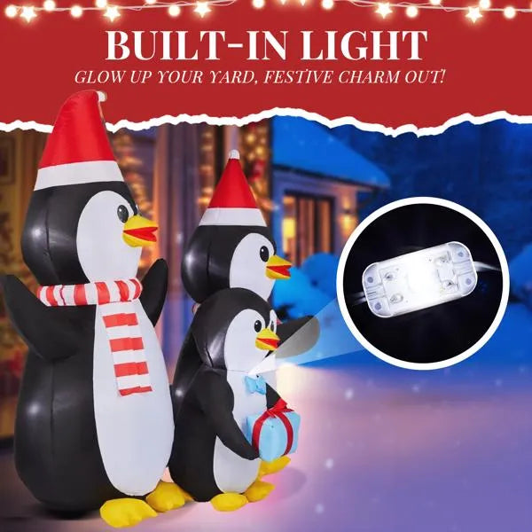 Inflatable penguin family Christmas yard decoration - image 7