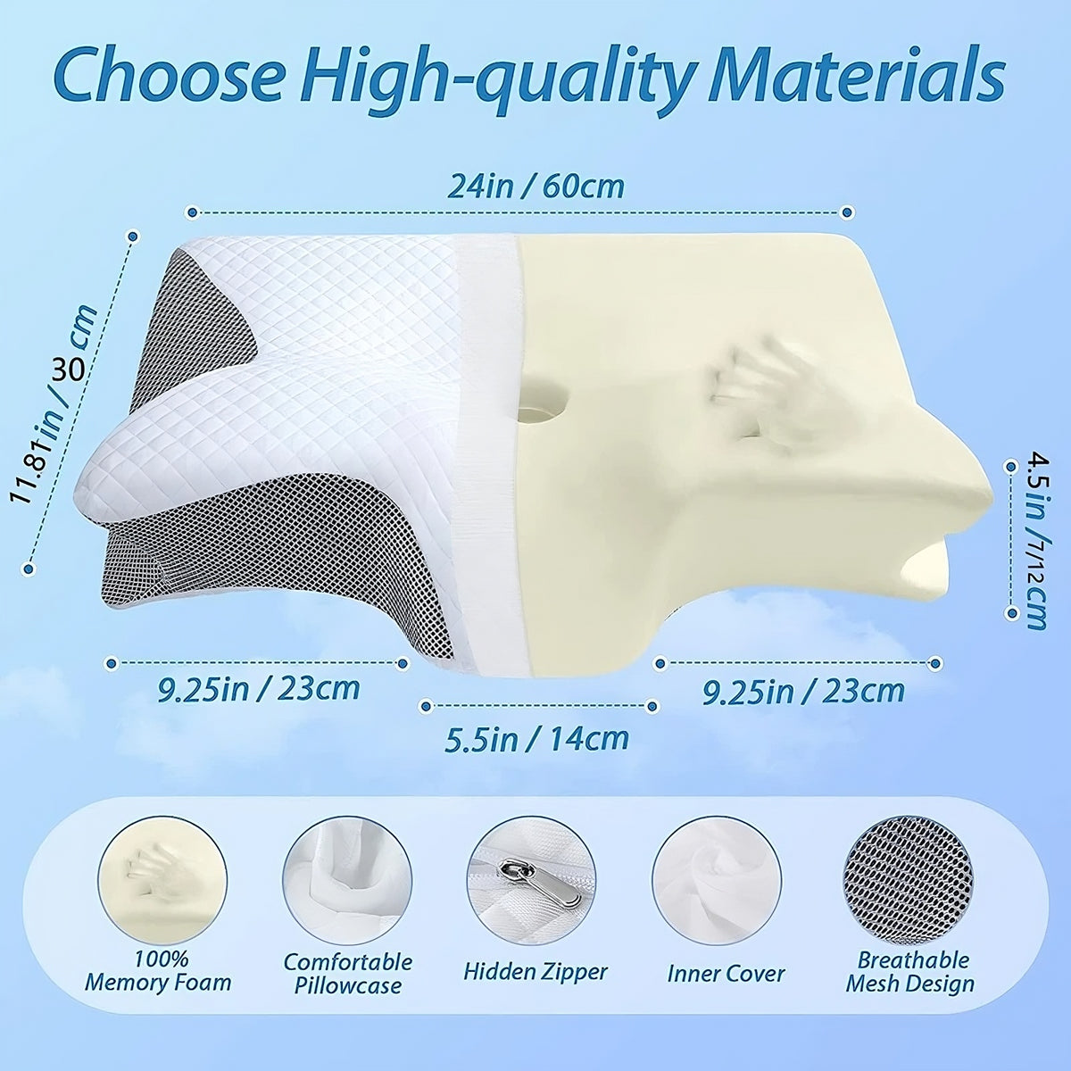 Memory Foam Cervical Pillow – Ergonomic Neck Support
