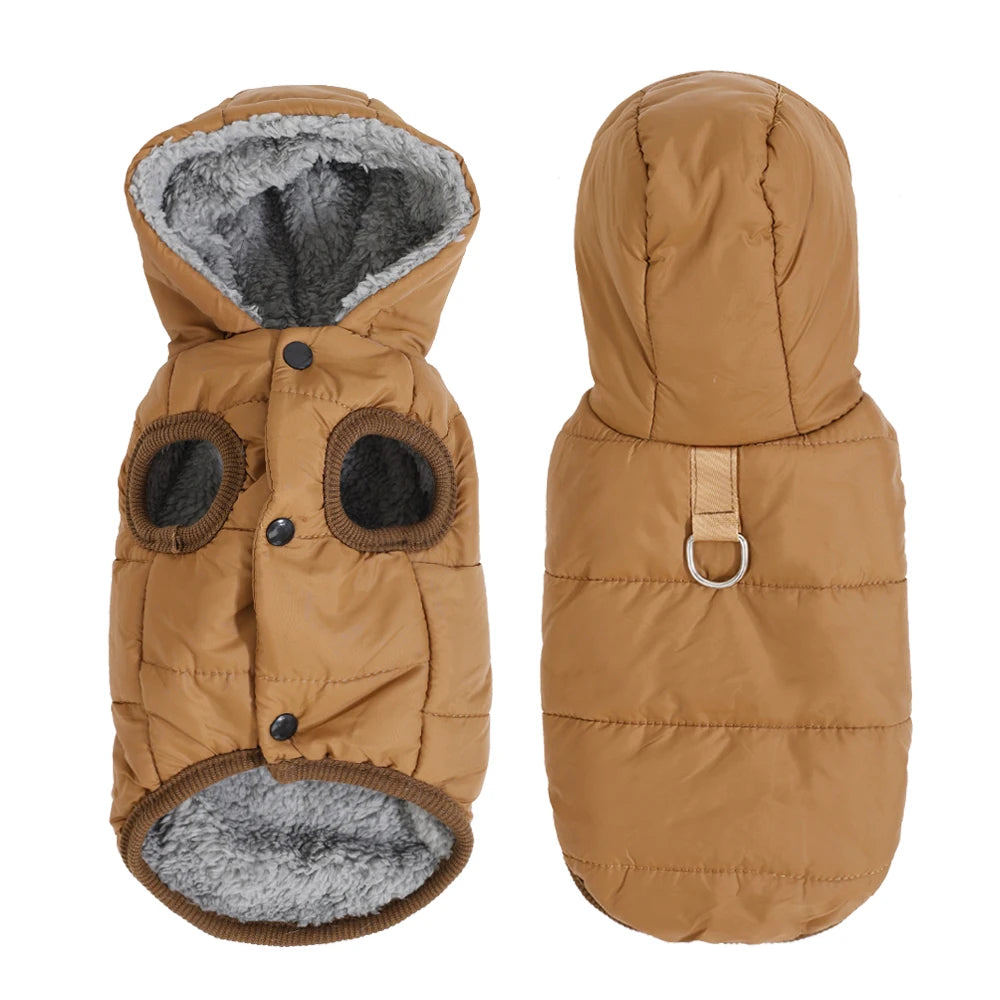 Cozy Hooded Pet Jacket with Leash Ring