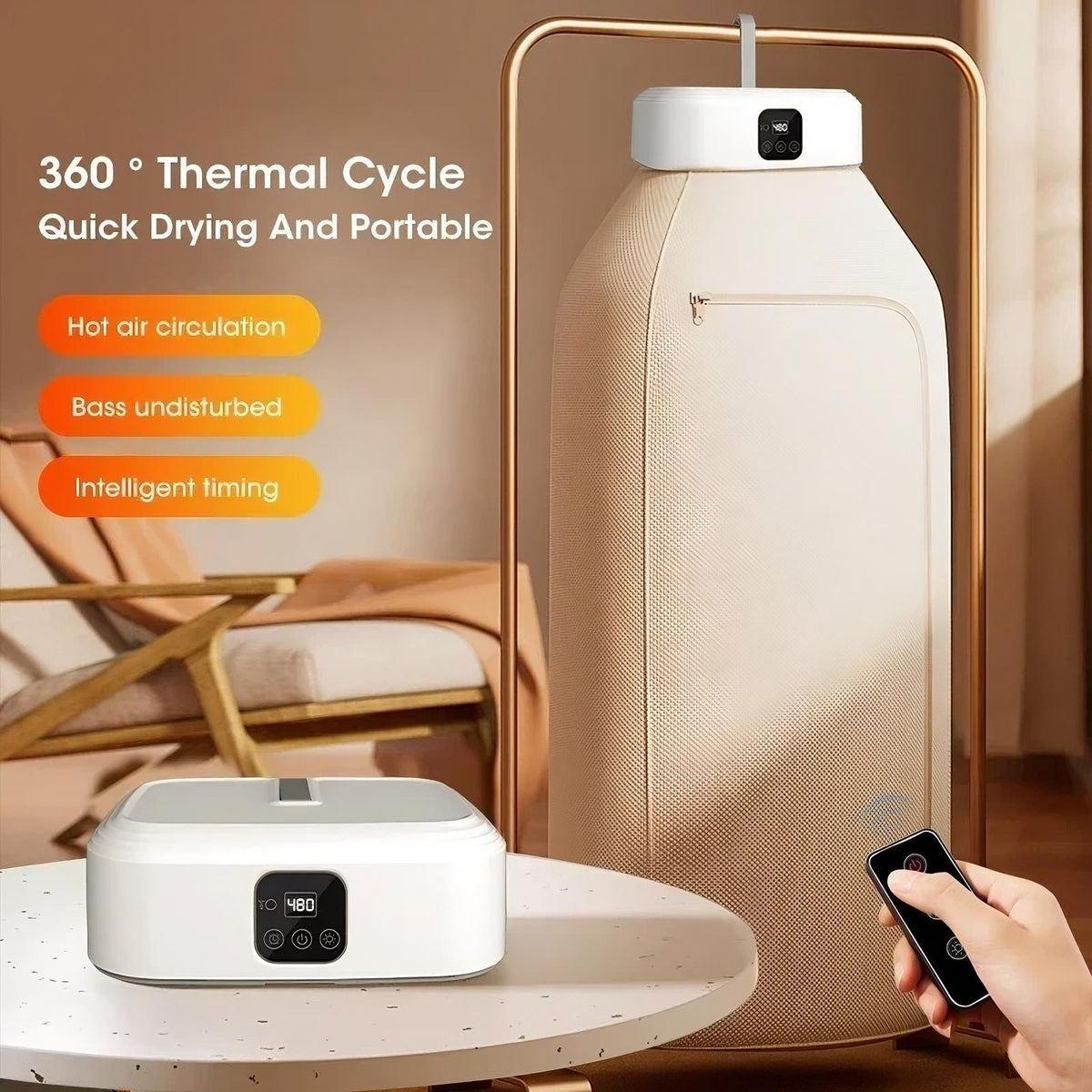 Portable Electric Clothes Dryer – Foldable for Travel & Small Spaces