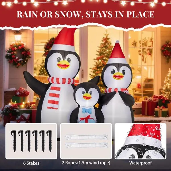 Inflatable penguin family Christmas yard decoration - image 6