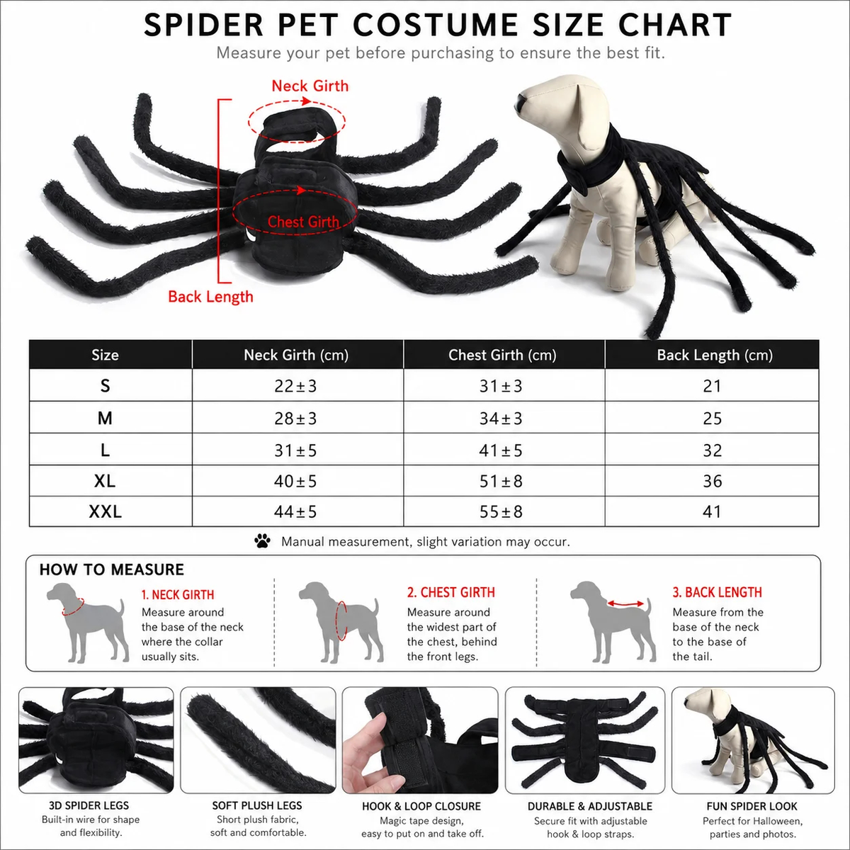 Spider Costume for Dogs & Cats – Halloween