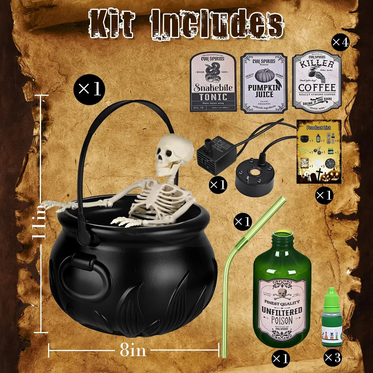 Floating Halloween Cauldron with Glow