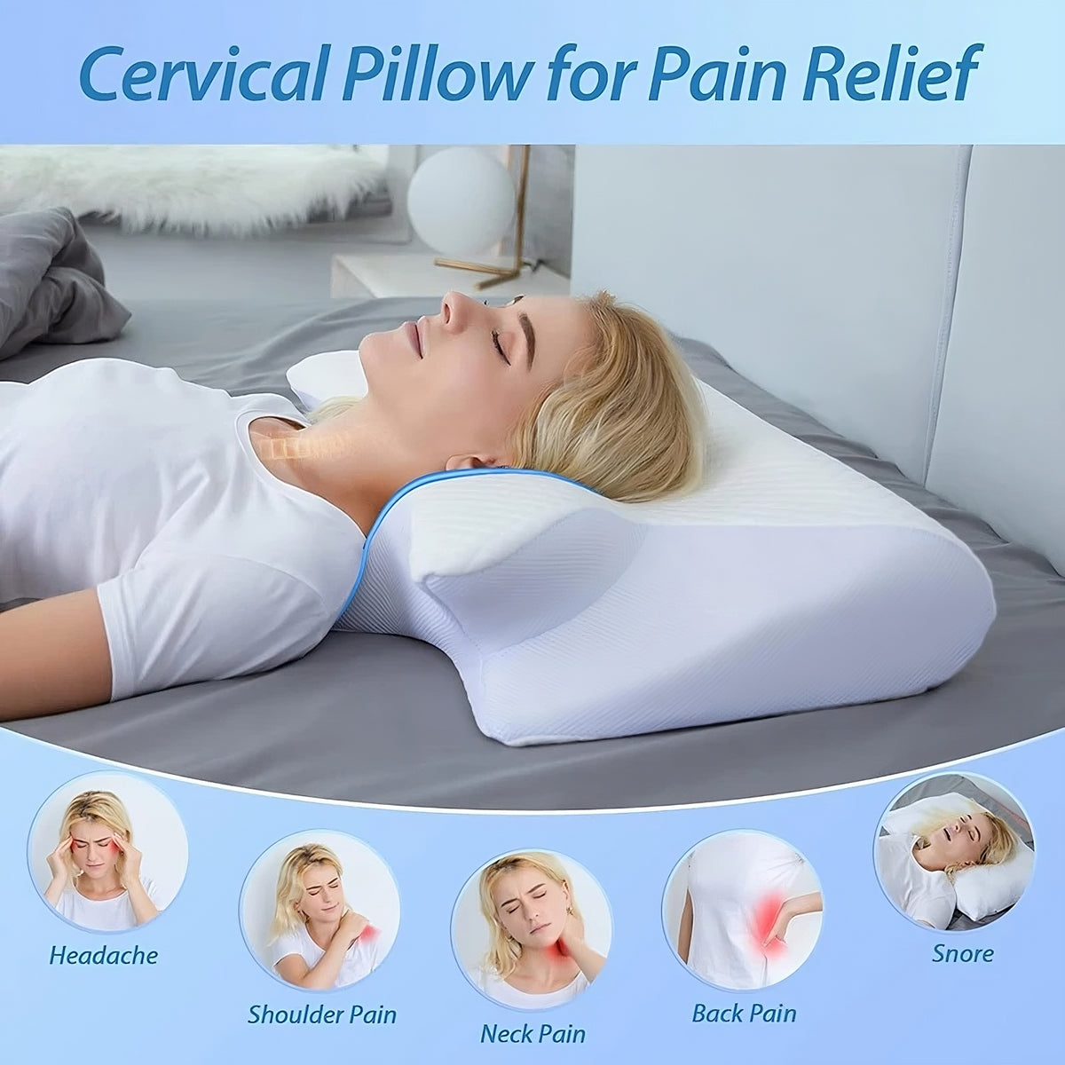 Memory Foam Cervical Pillow – Ergonomic Neck Support