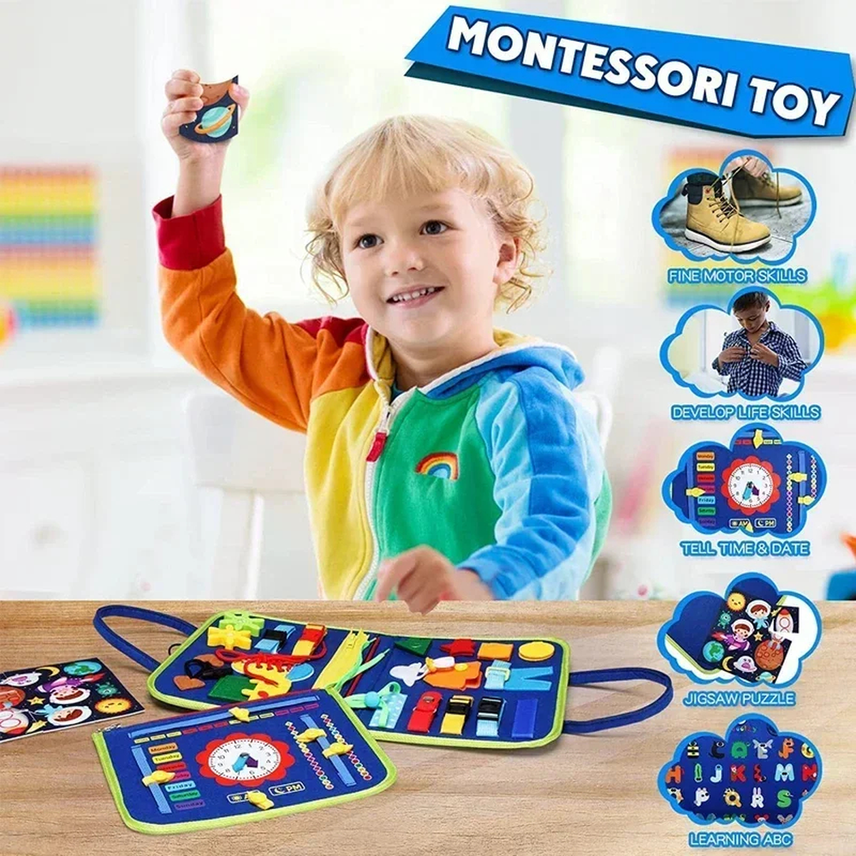 Toddler Travel Busy Board – Screen-Free Activity Book