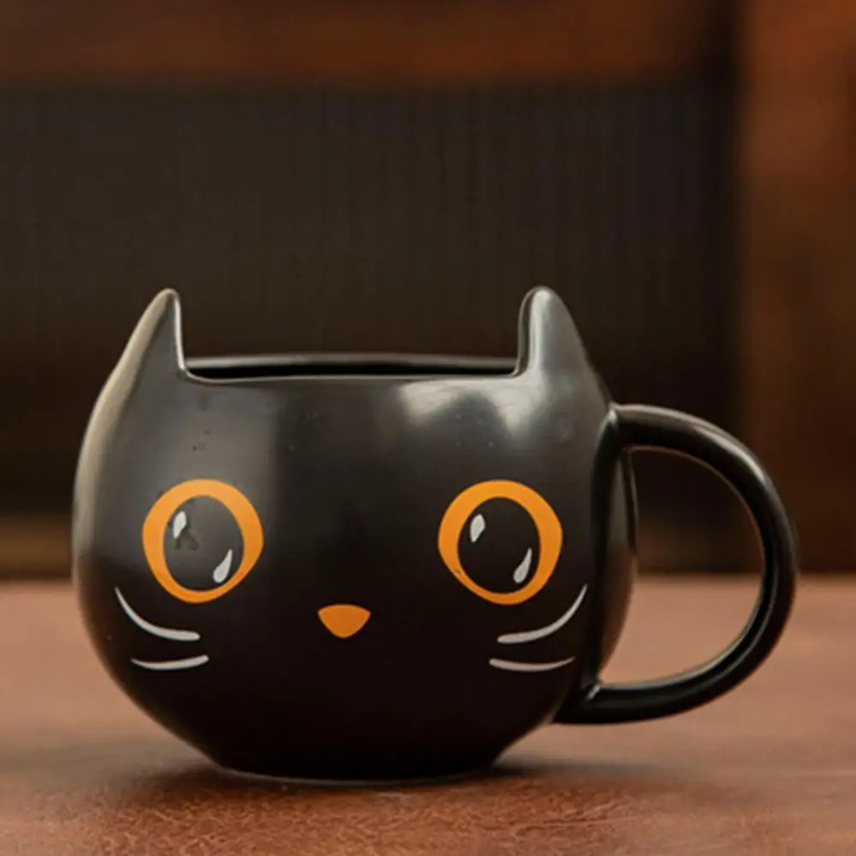 Black Cat Mug with Lid & Spoon