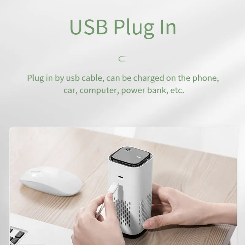 Portable USB Air Purifier for Car & Home – Quiet, with Night Light
