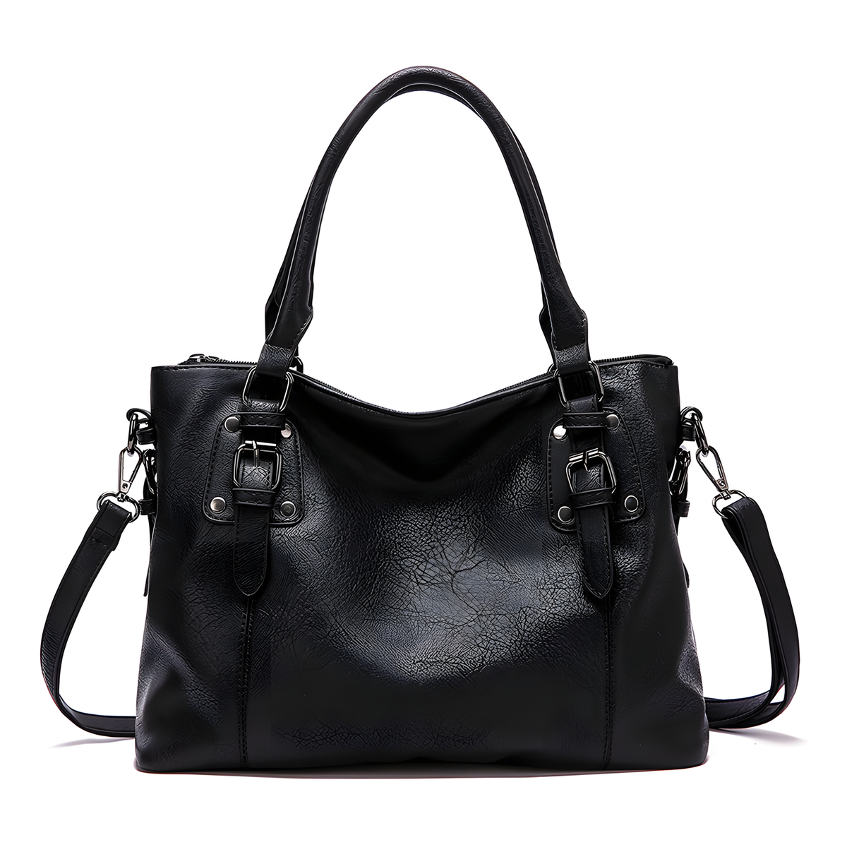 Structured Tote Bag with Crossbody Strap & Pouch