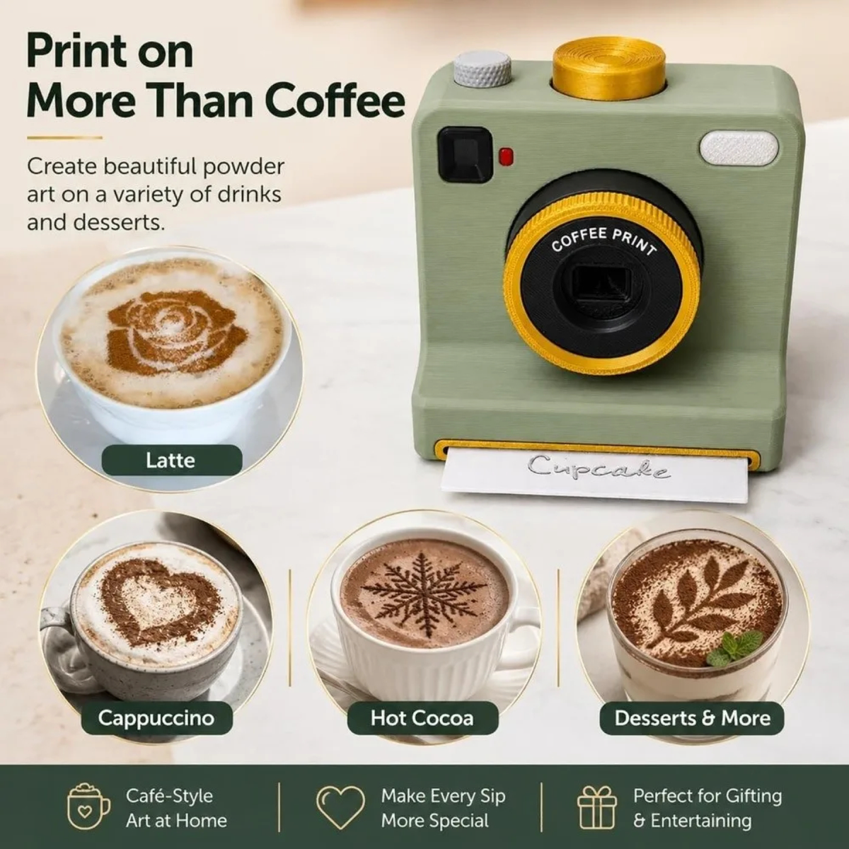 Latte Art Camera – One-Click Coffee Stencil Printer
