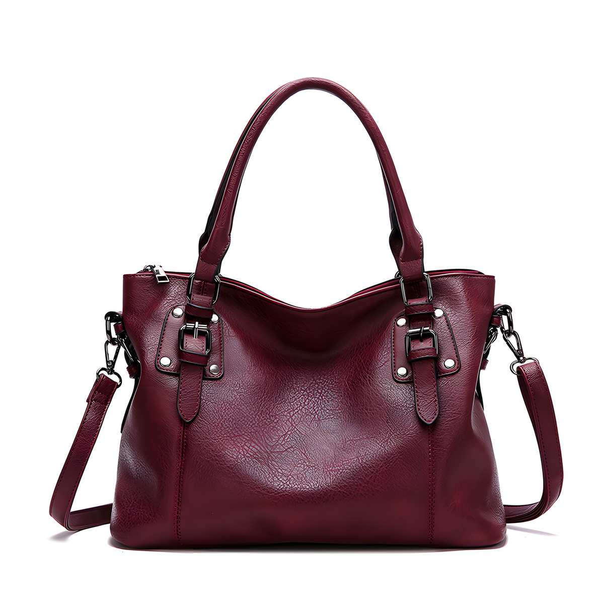 Structured Tote Bag with Crossbody Strap & Pouch