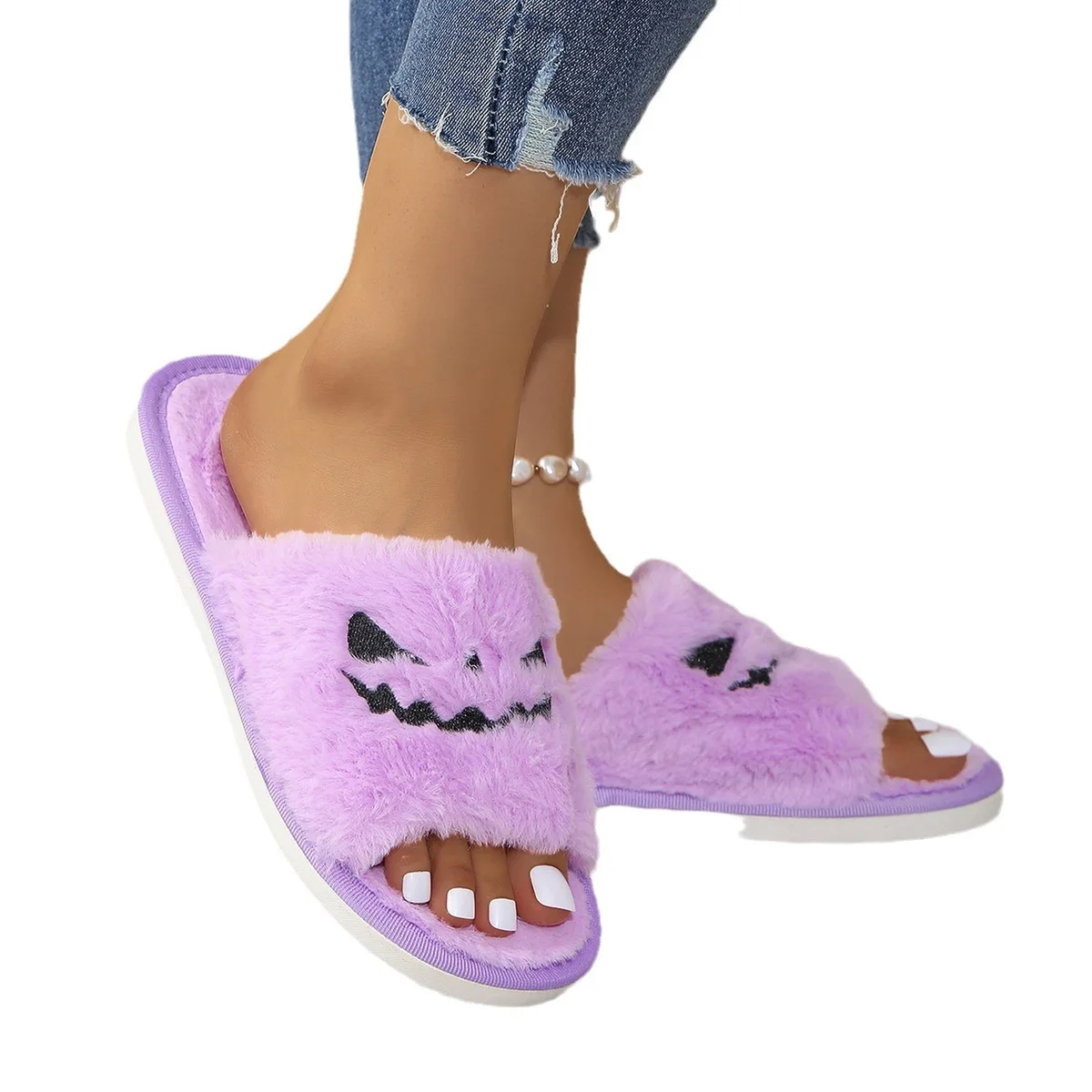 Cozy Pumpkin & Elk Plush Slippers