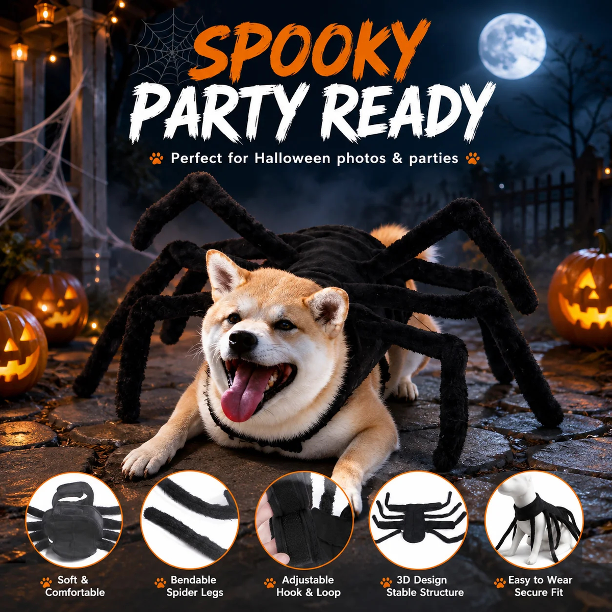 Spider Costume for Dogs & Cats – Halloween