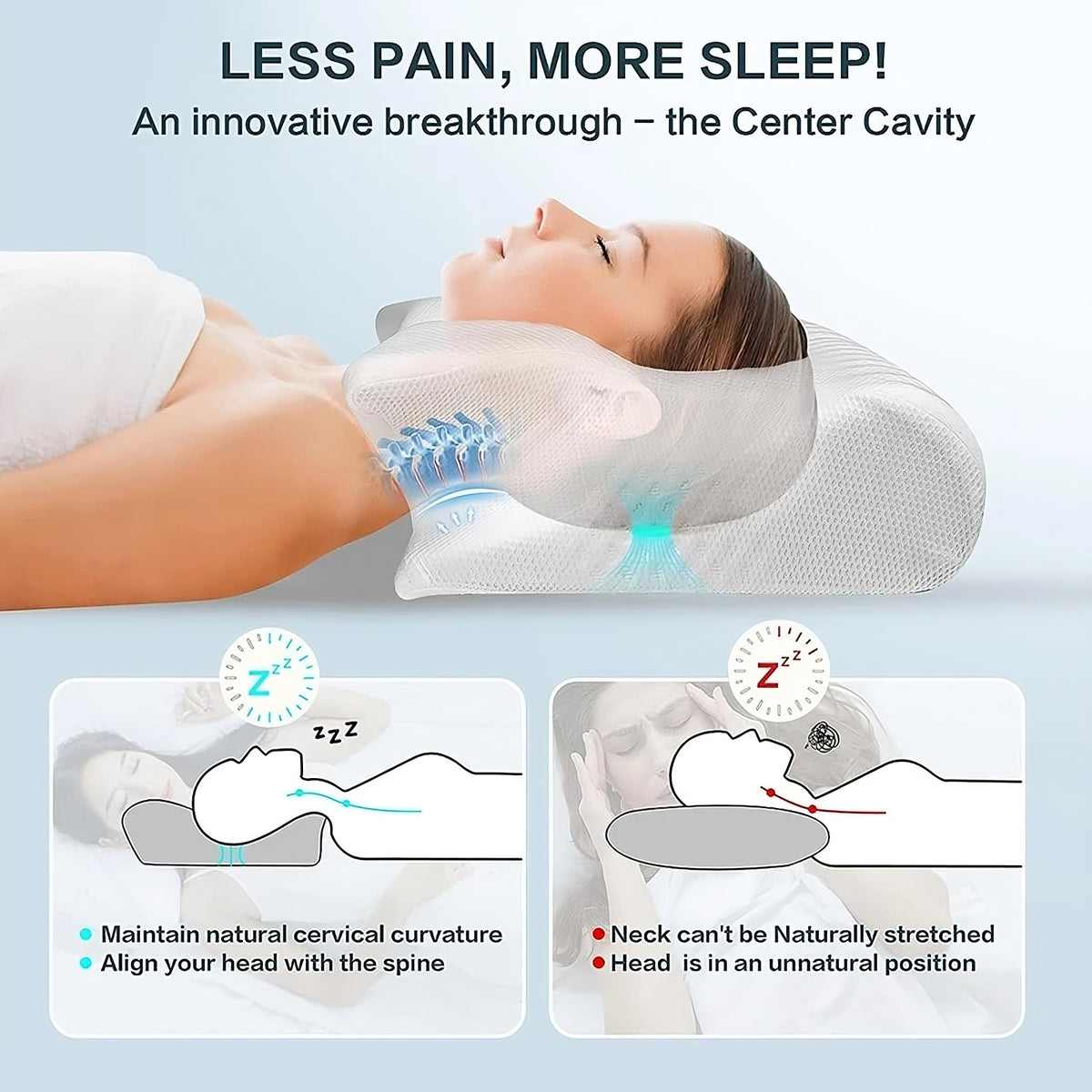 Memory Foam Cervical Pillow – Ergonomic Neck Support