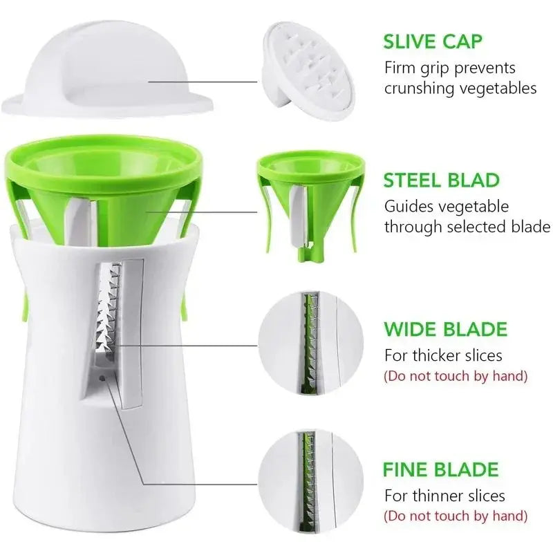 Handheld Vegetable Spiralizer – 3 Blades