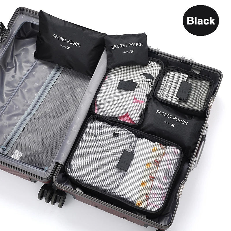 6-Piece Packing Cubes Set – Travel Luggage Organizers