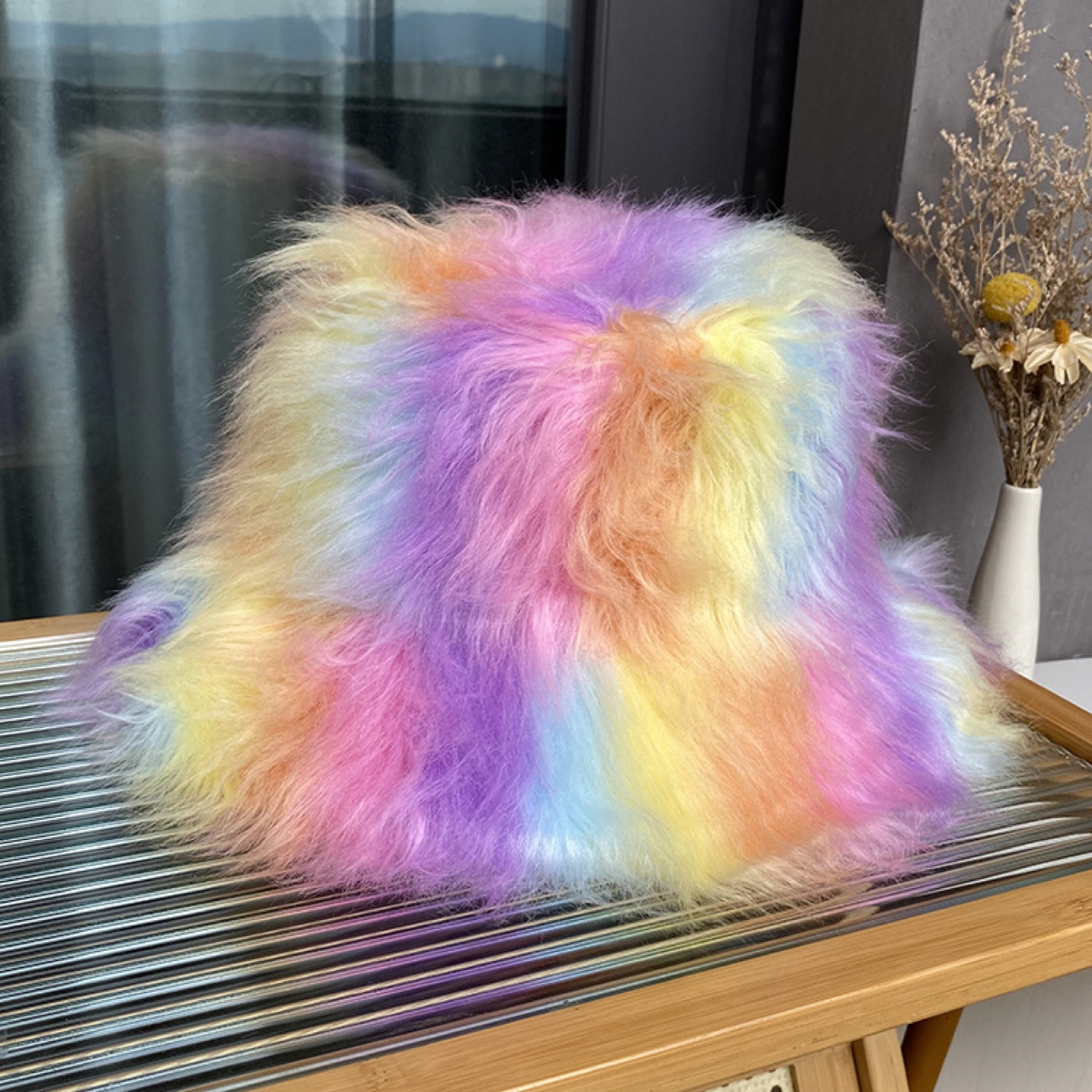 Fluffy Faux-Fur Bucket Hat
