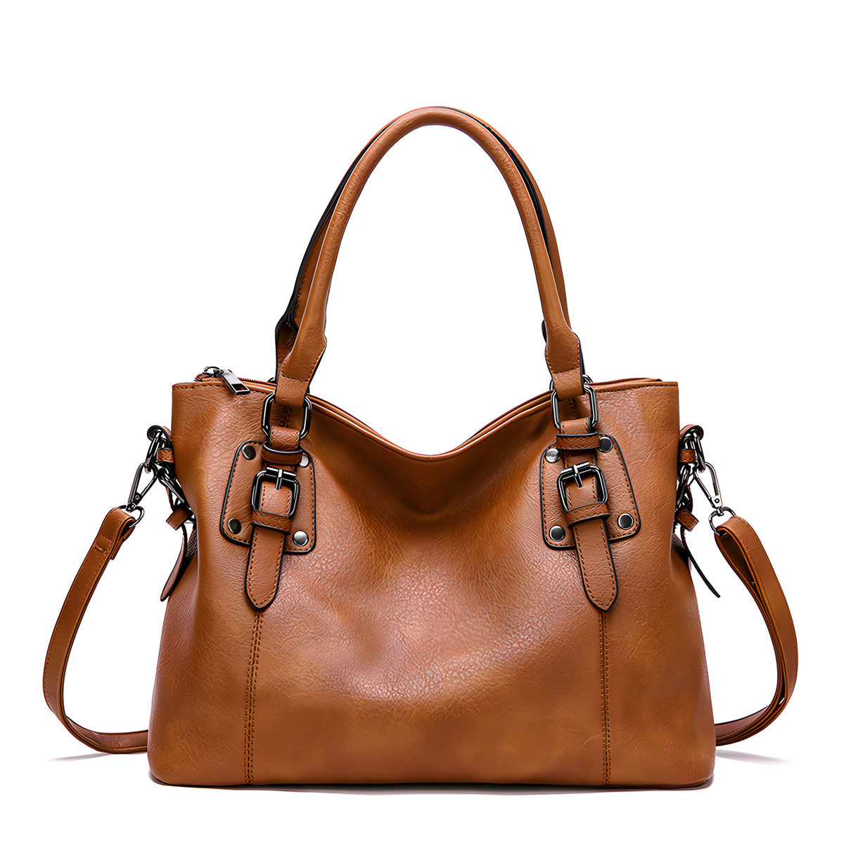Structured Tote Bag with Crossbody Strap & Pouch
