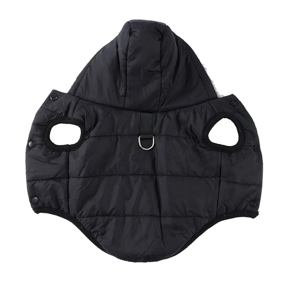 Cozy Hooded Pet Jacket with Leash Ring