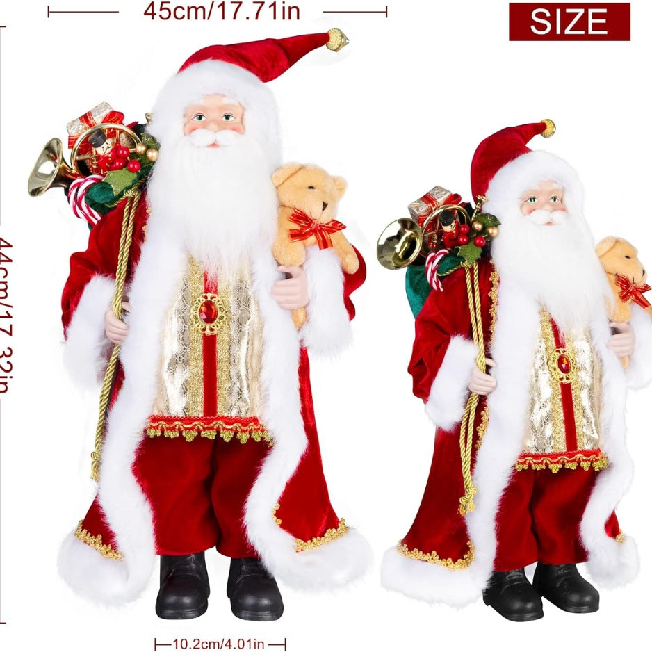 Standing Santa Claus figurine size: about 18 inches tall