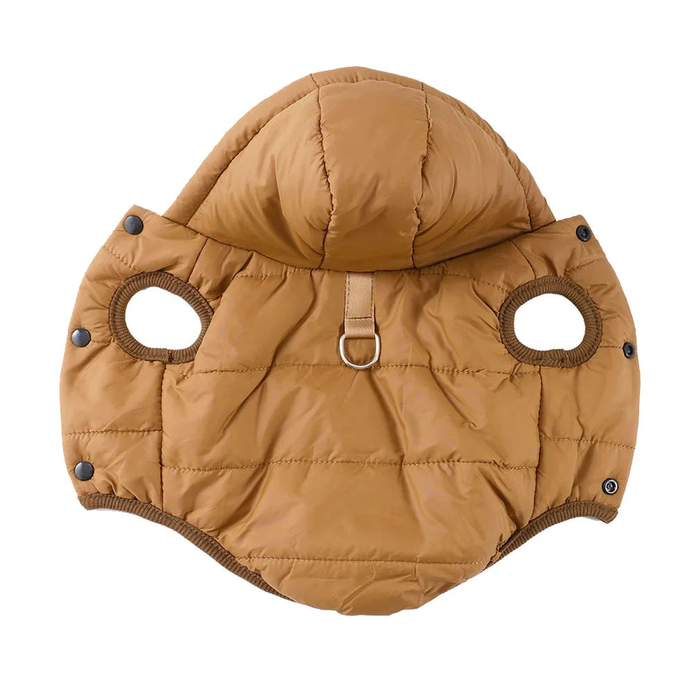 Cozy Hooded Pet Jacket with Leash Ring