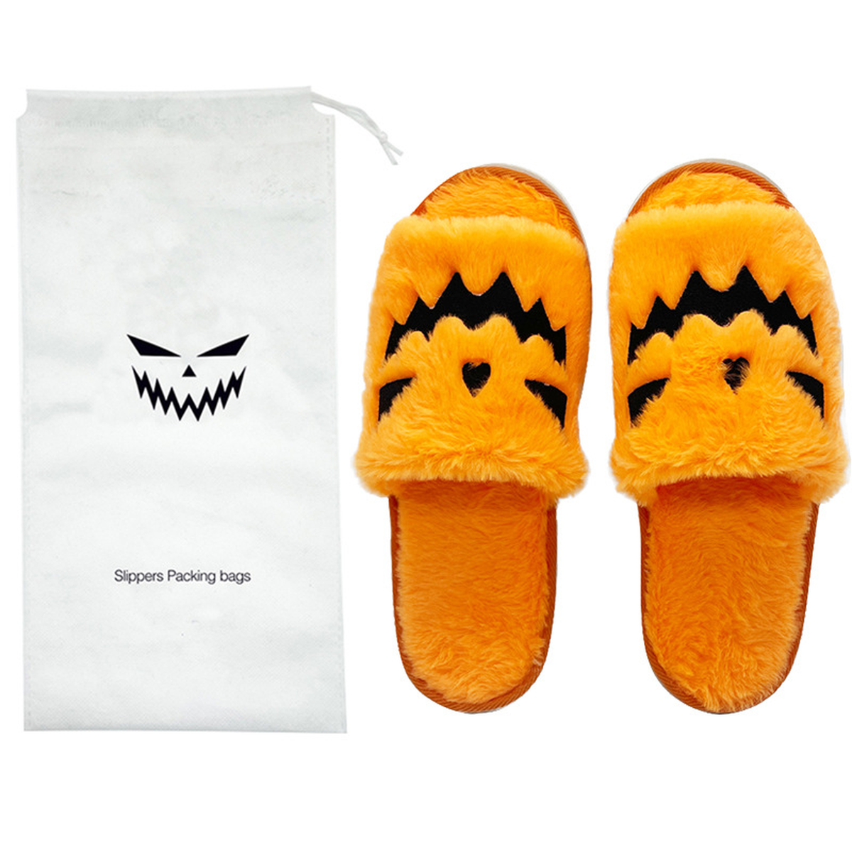 Cozy Pumpkin & Elk Plush Slippers
