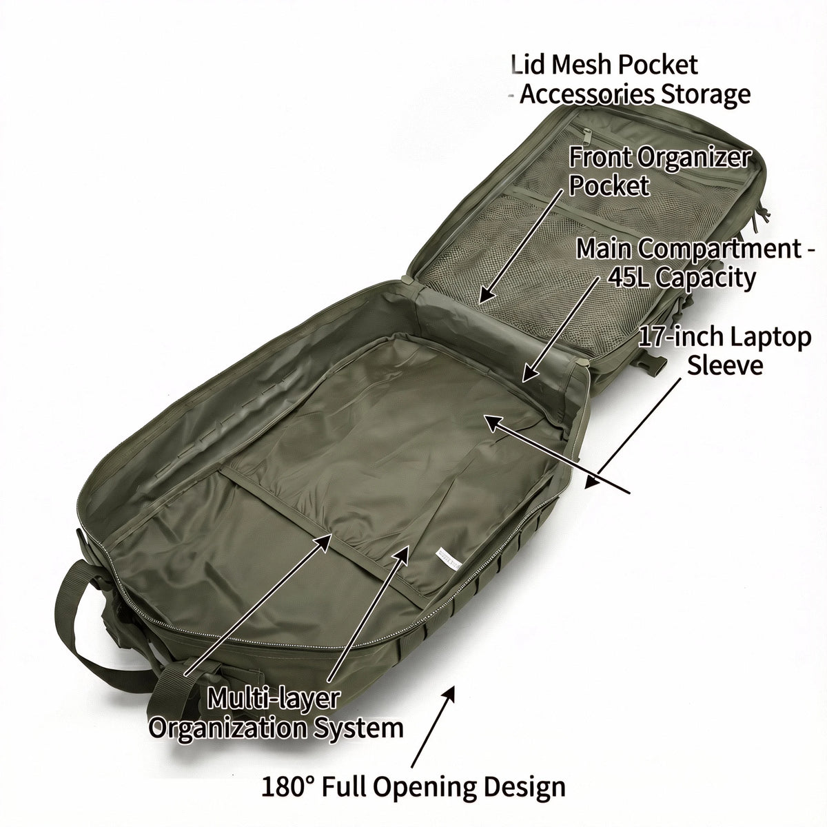 ReFire Gear 45L MOLLE Hiking Backpack