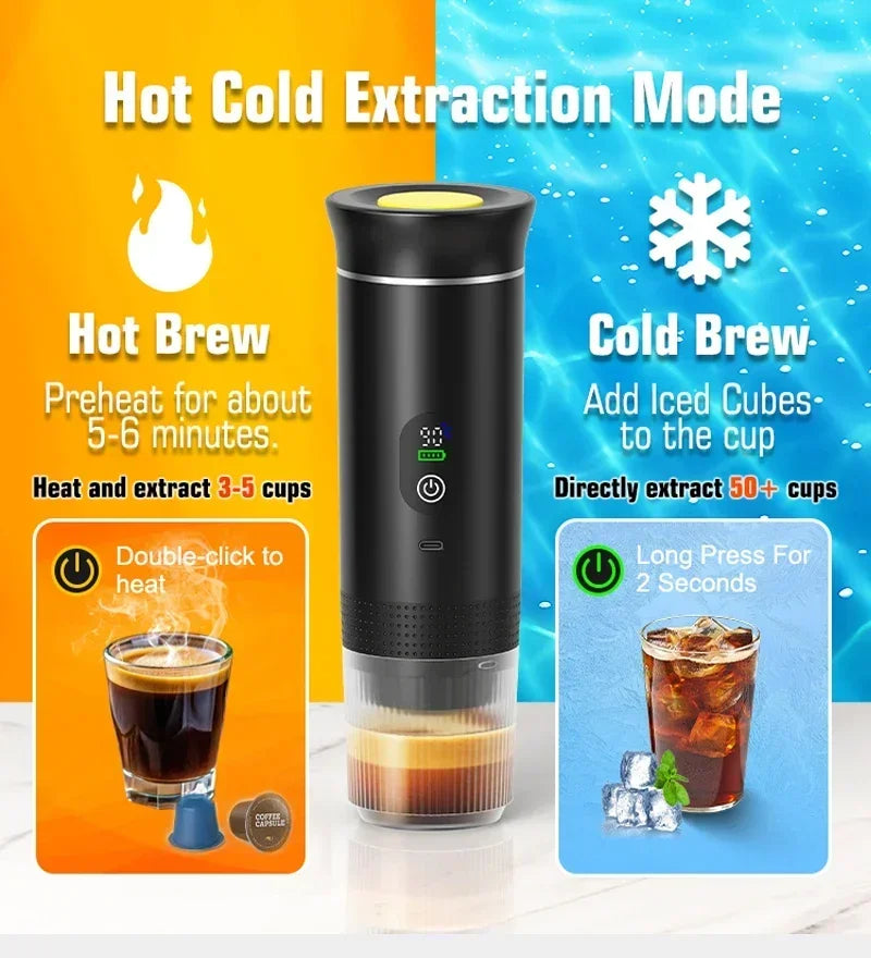 DENOKIN Portable Espresso Maker – Digital Display & 3-in-1 Brewing