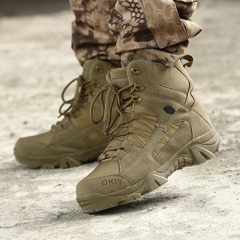 Men's Desert Tactical-Style Boots – Lace-Up Outdoor Ankle Boots