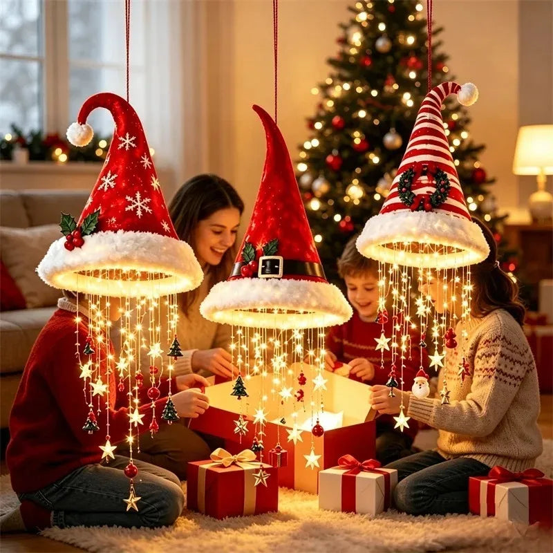 Santa Hat Hanging LED Decoration — Single Piece