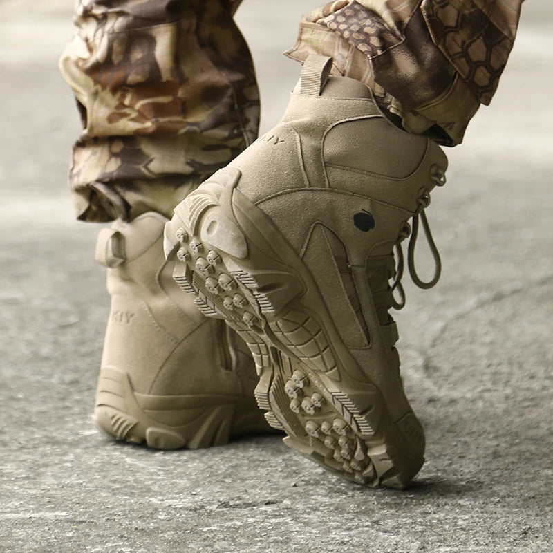 Men's Desert Tactical-Style Boots – Lace-Up Outdoor Ankle Boots