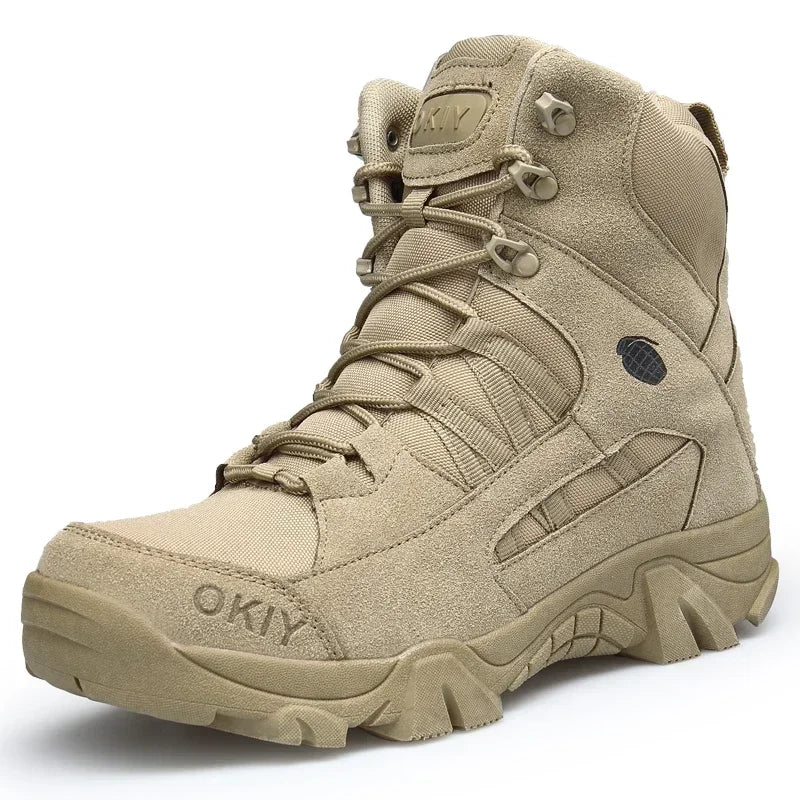 Men's Desert Tactical-Style Boots – Lace-Up Outdoor Ankle Boots