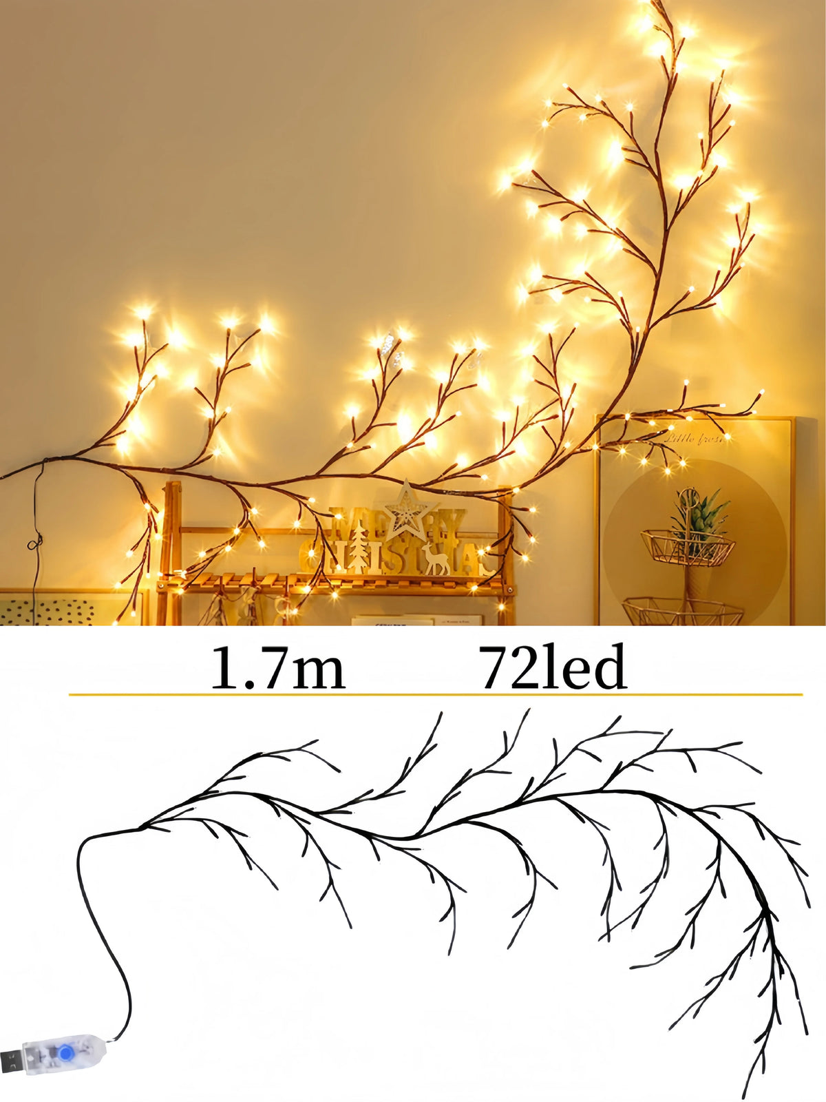 USB Willow Vine Lights — 72, 96 or 144 LEDs