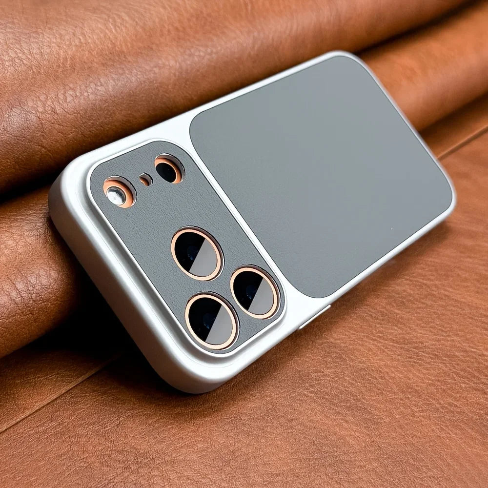 Retro PU Leather-Style iPhone Case – Slim Fit & Camera Surround