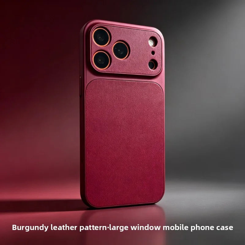 Retro PU Leather-Style iPhone Case – Slim Fit & Camera Surround